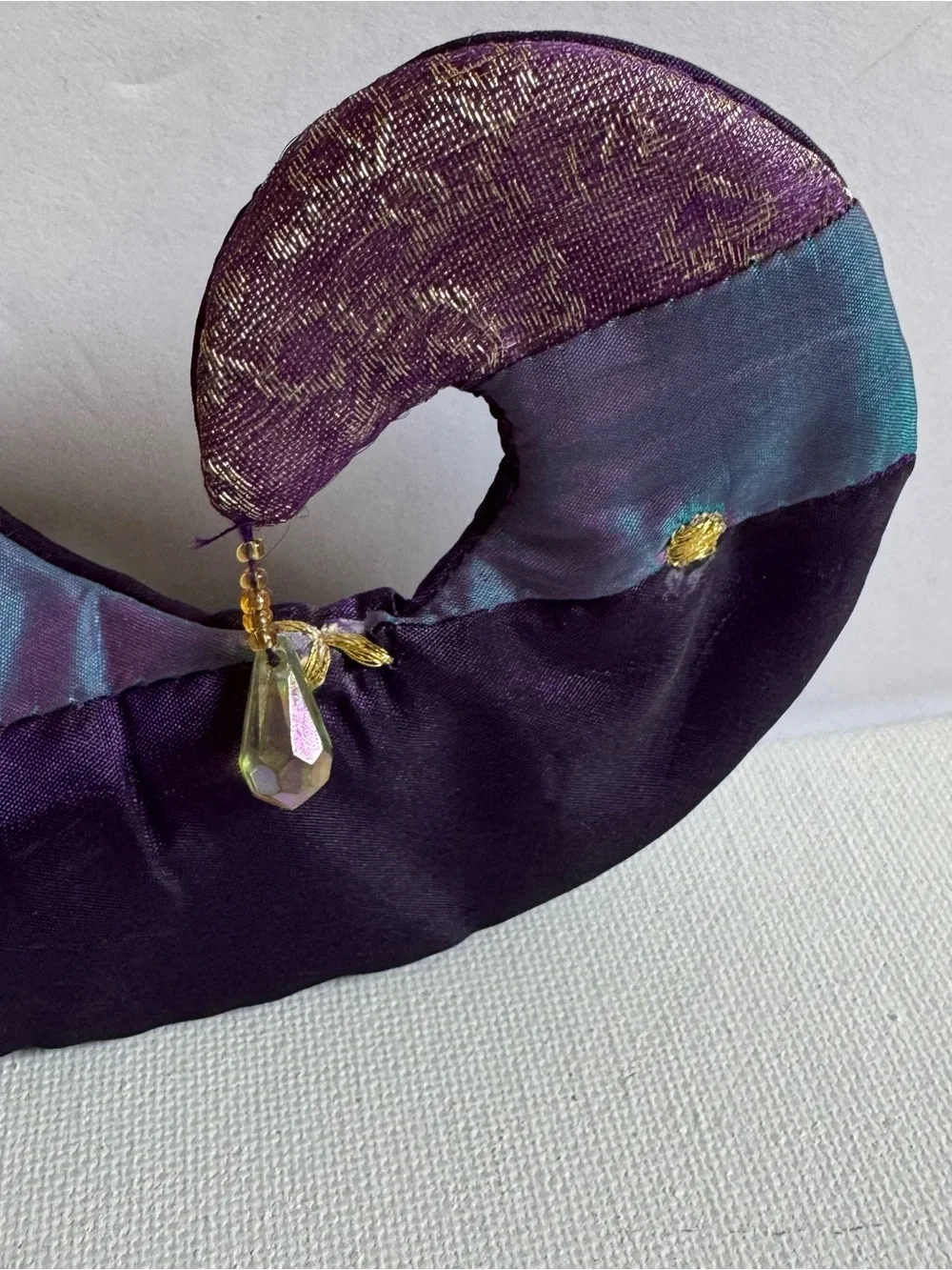 Pier 1 Purple Jester Elf Christmas Stocking Beaded Tassel Jeweled Holiday Decor